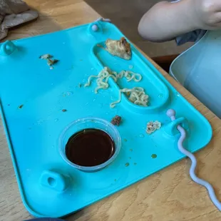 My 2 year old loved the noodles and the dumpling dipping sauce