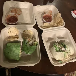 Asian Thai Wrap and Chicken Caesar Wrap