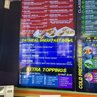 Menu board