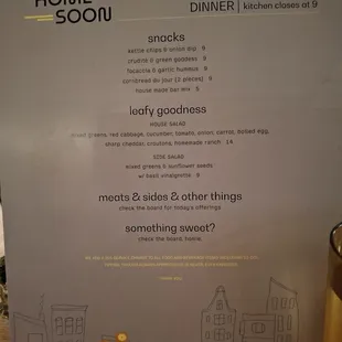 menu