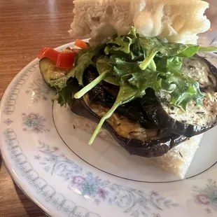 Half eggplant sandwich