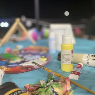 Art under the moon and stars at the "Life's a Beach" paint party.