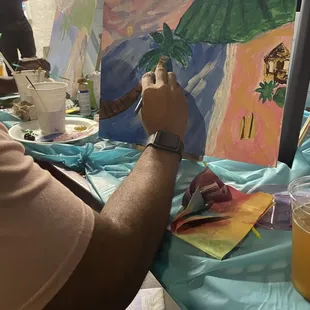 Another lovely beach scene created at the "Life's a beach" paint party.