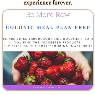 10 pages with 12 recipes &amp; supplements that will maximize your colonic.

Every purchase includes a FREE consultation with me!