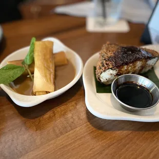 Banana Lumpia (Turon) and Crispy Spam Musubi