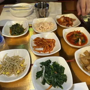 a variety of asian food