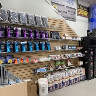a variety of products in a store