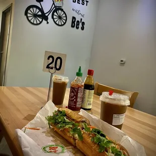a sub sandwich on a table