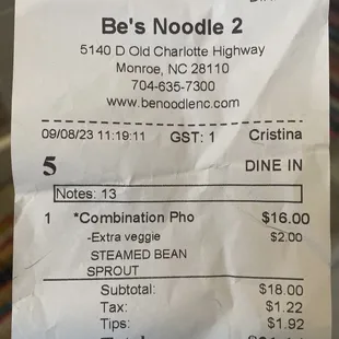 $2 extra charge for the same amount of basil.