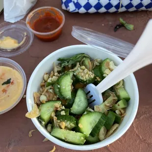 Cucumber mango salad.