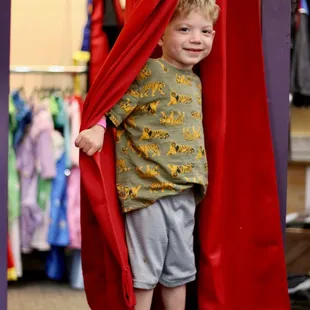 Peek a boo! In the theater room.