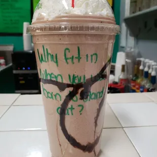 a chocolate milkshake