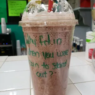 a chocolate milkshake