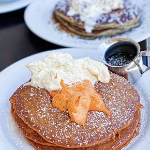 Thai Tea and Black Sesame Pancakes