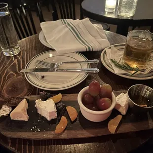 The cheese plate was delightful. Hot slices of pita are under the napkin. Peppermint tea was my drink of choice tonight.