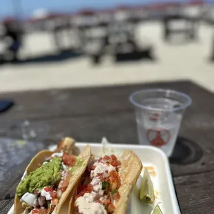 two tacos on a plate