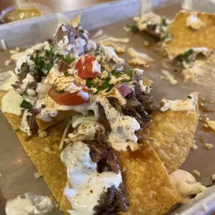 Nachos - well, half of the nachos.