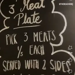chalk drawing of a menu