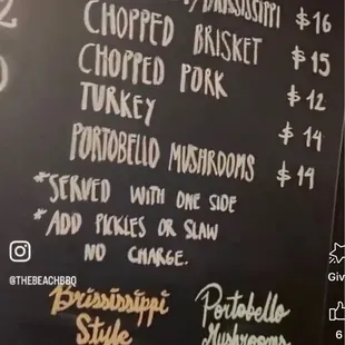 menu