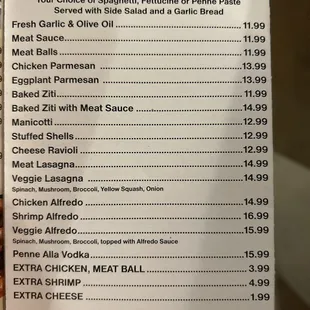 Pasta dishes