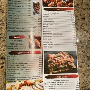 the menu