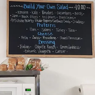 Salad menu