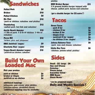Restaurant Menu 10/2019