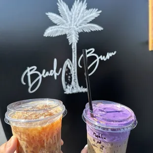 Violent hippie and matcha latte w/ ube soft top