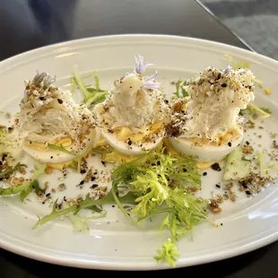 Seafood deviled eggs