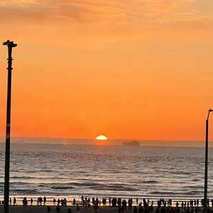 This is the view from the Beach Chalet during dinner/sunset time.