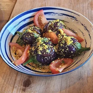 a bowl of food