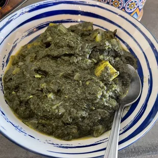 My beloved saag (spinach) paneer (cheese cubes)