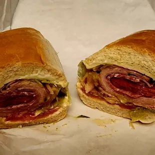 two sub sandwiches