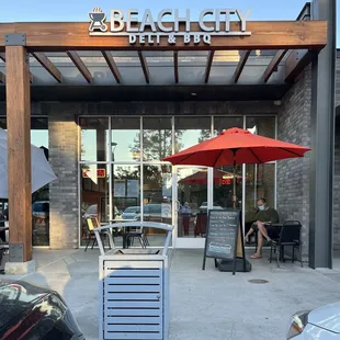 the front of the restaurant