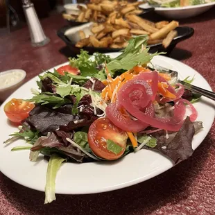 Garden salad and fries