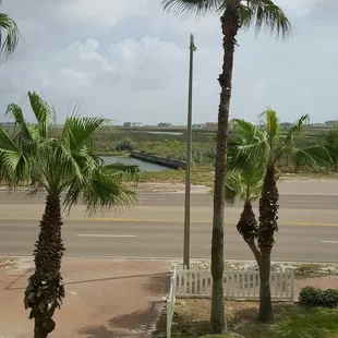 Across the street from condominiums.