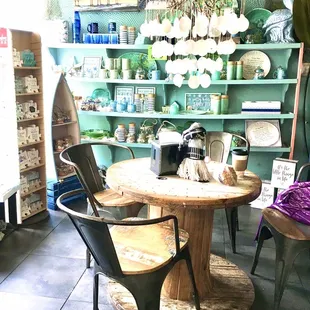 Inside seating and shopping