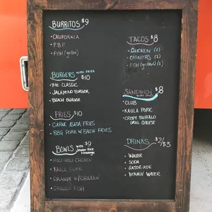 Condensed menu for food truck stops!