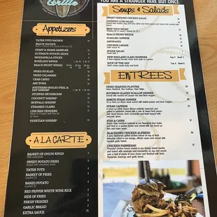 New menu