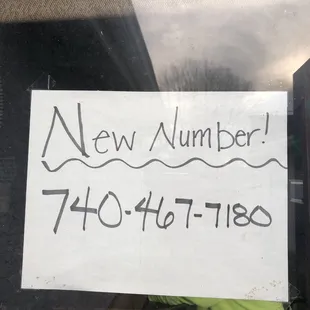a new number sign in the window
