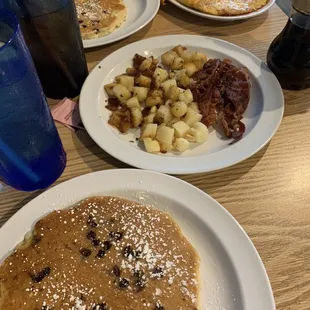 Ham and cheese frittata, chocolate chip pancake deliciousness