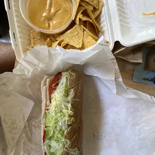 Turkey &amp; Cheese w/avocado and Chips w/nacho cheese