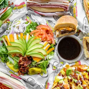 Grub time! Pick from sandwiches, salads, soups, bites, and more!