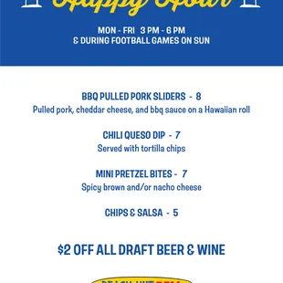 Our new Happy Hour menu!