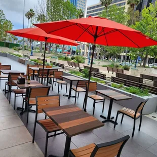 Outdoor seating area on the Promenade.