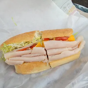 Classic Turkey and Cheese, with the fixings