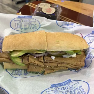 vegan turkey cream cheese sub