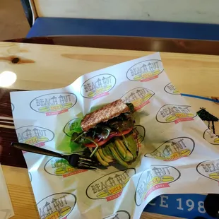 My veggie sandwich with very fresh avacados!