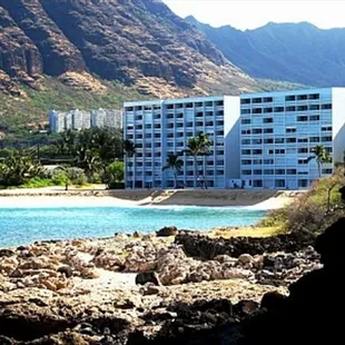 View of Cabanas from Mt. Lahilahi.
 Our condo is bottom floor, 2nd from left