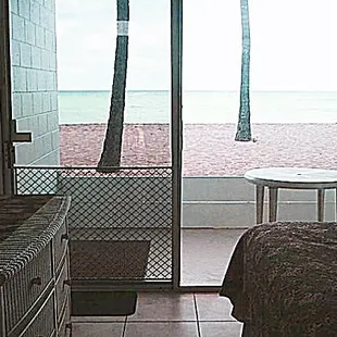 View of Lanai &amp; Beach right from bedroom